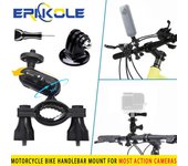 Adaptador de brazo pivotante para soporte de manillar de bicicleta y motocicleta Insta360 para cámara de acción de bolsillo GoPro YI OSMO.