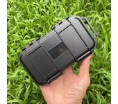 Caja de almacenamiento táctica pequeña, impermeable y anticaídas para herramientas de hardware, caja de herramientas EDC portátil a prueba de golpes y resistente a la presión Medium; Medium Black negro