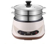 Olla de vapor eléctrica multifuncional para el hogar, olla de vapor de doble capa de tres capas, olla integrada automática para cocinar