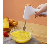 Batidora de mano eléctrica, mini batidora de huevos eléctrica, batidora de crema para autos, batidora para hornear pasteles, herramientas de cocina, batidor de huevos para batir y galletas blanco