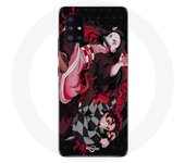 Coque Maniacase pour Samsung Galaxy A51 5G demon slayer tanjiro nezuko attaque combat