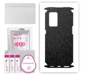 apgo Protective Skin Sticker for the back+sides compatible with Oppo Reno 6 Pro 5G, Full Wrap Film, Foil, Vinyl - Pattern Black Honeycomb