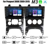 8 pulgadas para Peugeot 3008 2009-2015 con botón perilla Android Car Radio reproductor Multimedia navegador estéreo GPS 2 Din Carplay 2 + 32GB 1+32GB,AT