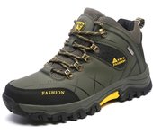 Botas TUINANLE para hombre, zapatillas de deporte de cuero impermeables, Botas de senderismo para hombre al aire libre, zapatos de trabajo, talla 39-47 39 verde