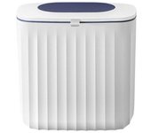 Cubo de basura montado en la pared de 8L, contenedor de basura colgante para puerta de armario de cocina, contenedores de basura para baño, inodoro, cubo de basura azul oscuro