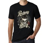 Camiseta gráfica para hombre - Rockability - Rock Never Dies - Skull Shirt XS negro
