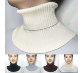 Bufanda de cuello falso para hombre, bufandas de punto suaves, Color sólido a la moda, cálidas, Otoño e Invierno negro