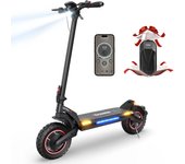 iScooter iX7 Pro - Patinete eléctrico todoterreno de 10 pulgadas con doble motor: 2 motores de 1000 W de potencia, autonomía de 50 a 60 km, la mejor experiencia de aventura. M negro