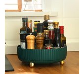 Estante de almacenamiento giratorio 360, estante organizador de condimentos multifuncional, soporte de suministros de cocina antideslizante a prueba de aceite para el hogar 22*22*7.5cm