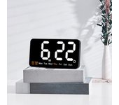 Reloj despertador Digital con pantalla de temperatura, funciona con pilas, brillo ajustable, reloj de escritorio para el hogar, 1 Juego rojo