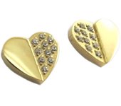Les Trésors De Lily [P7747] - Pendientes de diseño 'Love' de acero blanco dorado - 6x5 mm oro