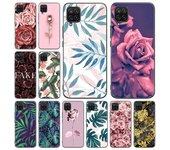 Funda de teléfono con hojas y rosas para Samsung Galaxy A12, A22, A31, A32, A50, A51, A70, A71, A72, A11, A21S, A02S, A10S, A20S, A30S, A52 S, 5G Samsung A02S