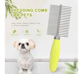 Peine para mascotas con diseño de doble fila, cepillo suave para el cuidado de mascotas, peine de limpieza para eliminar el pelo de gatos y perros, suministros para mascotas