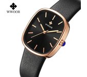 WWOOR, relojes elegantes con esfera cuadrada pequeña para mujer, relojes de cuarzo resistentes al agua, exquisito cinturón Vintage, relojes para mujer