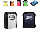 Caja de seguridad con combinación de 4 dígitos, resistente al agua, para guardar llaves, portátil, de seguridad, para montar en la pared, para interiores negro