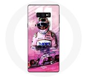 Coque pour Samsung Galaxy Note 9 Formule 1 Sergio Pérez Pilote de F1 Rose