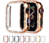 Funda protectora de parachoques de diamante para Apple Watch Series 6 SE 5 4 3 21 38MM 42MM fundas para Iwatch 40mm 44mm accesorios de reloj 38mm negro