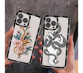 Funda para iPhone 11, 12, 13, Mini, Pro Max, 14 y Pro Max con diseño de serpiente y flores iphone11