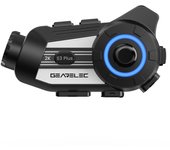 Intercomunicador Bluetooth 5.1 para casco de motocicleta con cámara HD 2K, radio FM, carga rápida USB C de 10 W, 6 conductores, 1500 m, inalámbrico