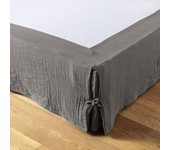 Cache sommier 90x190 cm Gaze de coton Granit 90 x 190 cm gris