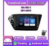 Radio multimedia con GPS para coche, reproductor con Android, WiFi, 2Din, 8 pulgadas, para KIA RIO 3 2011-2016, con botón y perilla, estéreo, Carplay, 2+32 GB 1+32GB