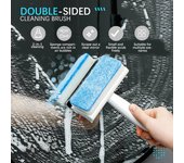 Cepillo de limpieza de ventanas mágico de doble cara, limpiador de vidrio multifunción, herramientas portátiles de lavado para el hogar, espejo de suelo y baño