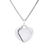 Colgante Infantil - LÉA &; ARTHUR - Corazón - Oro blanco 375 - Joyería hipoalergénica - Bolsa de regalo