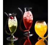 Roamtic moda cocina chupar leche vaso resistente beber jugo tubo calor vino whisky taza con pajita B