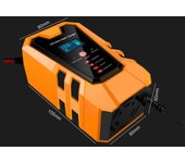 Cargador de batería de coche, cargador de reparación Pluse de 12V 6A con pantalla digital inteligente para camión de coche EU Plug naranja