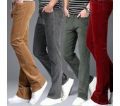 Pantalones casuales de pana con microcampana para hombre, versión coreana de pantalones acampanados ajustados y elásticos, para primavera y otoño 27 verde oscuro