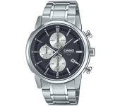 Casio Reloj para hombre con cronógrafo analógico estándar de acero inoxidable y esfera negra de cuarzo MTP-E510D-1A2V negro