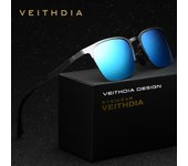 Gafas de sol de marca VEITHDIA de aluminio y magnesio con lentes polarizadas, accesorios vintage para gafas para hombres y mujeres gris negro
