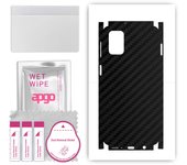 apgo Protective Skin Sticker for the back+sides compatible with Samsung Galaxy M31s, Full Wrap Film, Foil, Vinyl - Pattern Carbon Black