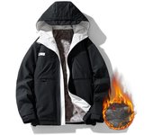 Chaqueta con capucha informal para hombre, nueva chaqueta de herramientas informal de otoño e invierno, abrigo de montaña grueso de polar M