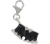 Les Trésors De Lily [Q4895] - Charm colgante de plata 'Short' plata negra (rodio) - 15x6 mm
