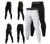 Hombres Pantalones para correr Capa base Entrenamiento ajustado Fitness Jogger Baloncesto Deportes negros Pantalones de ciclismo blancos ajustados Calzoncillos largos grises Secado rápido S negro
