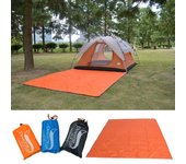Estera de Picnic de lona de suelo de tienda impermeable Oxford gruesa, tienda de campaña de bolsillo ultraligera, estera de playa para senderismo y acampada 150X210cm azul