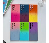 Estuche con gradiente de absorción magnética con película de lente para Samsung S25/S23 Ultra/S24 Plus. S22 púrpura/gris