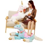 1 pieza de 100 cm enorme lindo unicornio caballo juguetes de peluche colorido animal de peluche muñeca para niños niños creativos