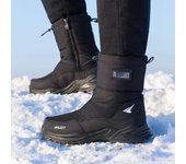 Botas de nieve gruesas antideslizantes impermeables informales zapatos de algodón de invierno botas cortas cálidas de felpa para hombres zapatos de trabajo al aire libre 40 negro