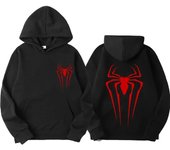 Sudadera con capucha holgada con estampado de araña para hombre y mujer, nueva sudadera con capucha de calle con estampado de araña para otoño e invierno S