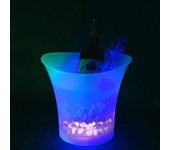 Cubo de Hielo LED Cambiante de Color Cubitera Redonda de Plástico Para Fiesta KTV Bar azul