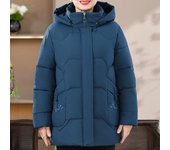 Chaquetas de invierno de talla grande 2XL-7XL para mujer, parkas con capucha, elegantes, gruesas, cálidas, para mujer de mediana edad, abrigos de invierno 2XL negro