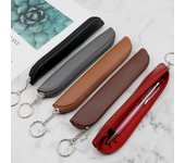 Suministros Simple estilo Retro Tablet Stylus funda protectora minimalista PU lápiz bolsa con cremallera estuche de bolígrafo rojo