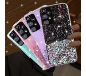 Funda transparente con lentejuelas brillantes para Samsung Galaxy A54 A05S A04S A14 A34 A33 A53 A73 S21 S22 S23 Redmi Note 12 11 iPhone 15 14 13 12 11 Pro Max Soft Cover For Samsung Galaxy A05 púrpura