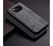 Funda para Xiaomi Poco X3 NFC Pro X3 GT funda de cuero con patrón de madera de bambú funda de teléfono de lujo para xiaomi poco x3 pro Poco X3 Pro cian