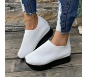 Zapatos de mujer de malla hueca, nuevos de verano, talla grande 42, informales, con cuña y suela gruesa 35