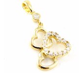 Les Trésors De Lily [G1697] - Colgante bañado en oro 'Love Love' oro blanco - 30x15 mm oro