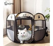 Mascota Perro Gato Tienda de campaña Casa Plegable Cat Delivery Room Sleeping Pad Animal Puppy Cave Sleeping Beds House Nest Kennel Pet Supply m 73x73x43cm café