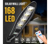 Farola LED con control remoto solar para exteriores, jardín, patio con sensor de movimiento, apliques, balcón exterior, reflector solar 42LED